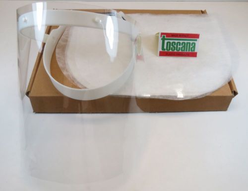 Dental Face Shield With White Frame 10 Film Clear Protector TOSCANA Original