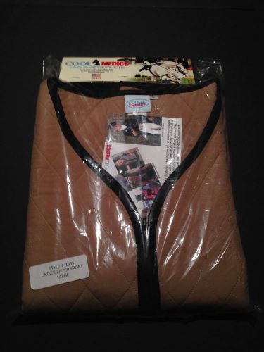 NEW Cool Medics Unisex Zipper Front Cooling Vest Tan - Large
