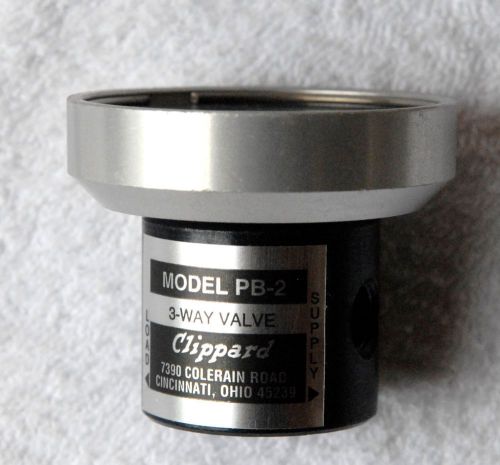 Clippard model PB-2  3 way  palm button valve black NIB 2 piece lot
