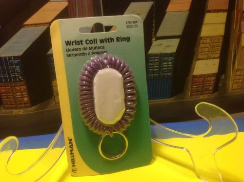Wrist Coil with Key Ring: - By Hillman – Color Purple: NEW! Just as purchased!