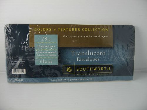 Southworth 15 Translucent Envelopes No.10. 28 lb. Color &amp; Texture Show Through
