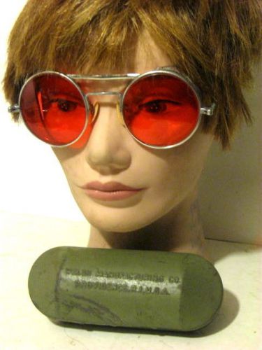 Vintage ro red lens wwii military goggles sunglasses safety glasses steampunk for sale