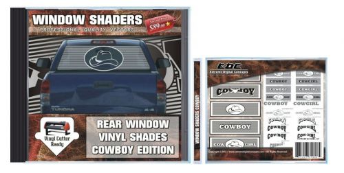 Window Shaders Cowboy Edition Vinyl / Plotter Cuttable Vector Clip Art CD EPS