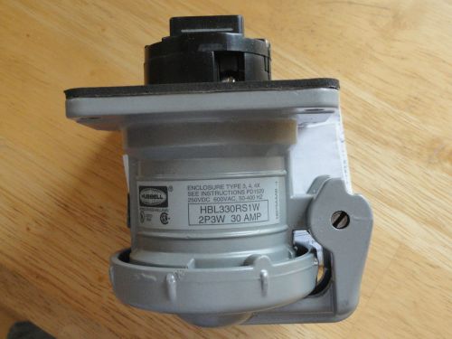 HUBBELL HBL330RS1W 30A / 250VDC 600VAC 2POLE 3WIRE PIN AND SLEEVE RECEPTACLE