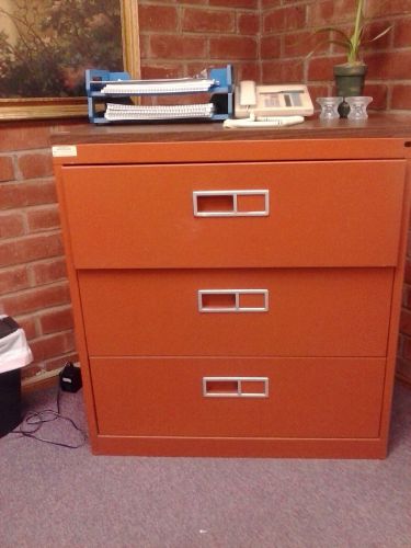 3-Drawer Lateral File Cabinet with Wood-look Top