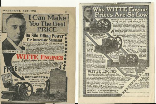 1915 and a 1917 Witte Engine Works Mo. and Pa. Witte Engines ads