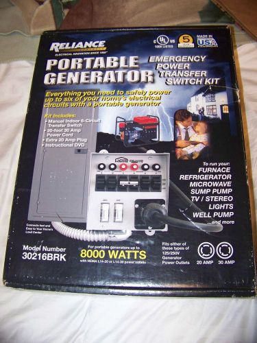Reliance portable generator standby power transfer switch 8,000 watts for sale