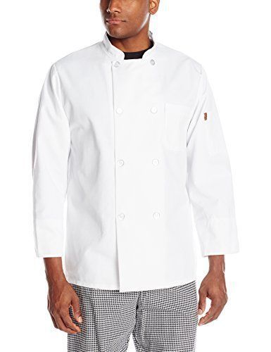 NEW Red Kap Chef DesignsEight Pearl Button Chef Coat  White  Medium