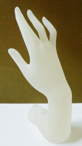 Off-White 9&#034; Frosted Mannequin Display Hand w/ Sturdy Base