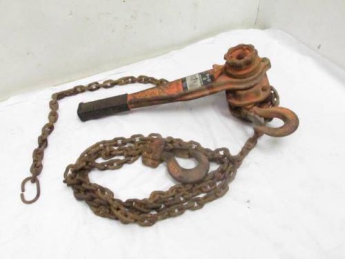 Nice antique vintage heavy duty harrington 1-1/2 ton coffing manual chain hoist for sale