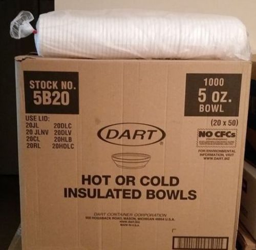 Dart hot or cold insulated bowls 5oz (20x50)= 1000 bowls for sale