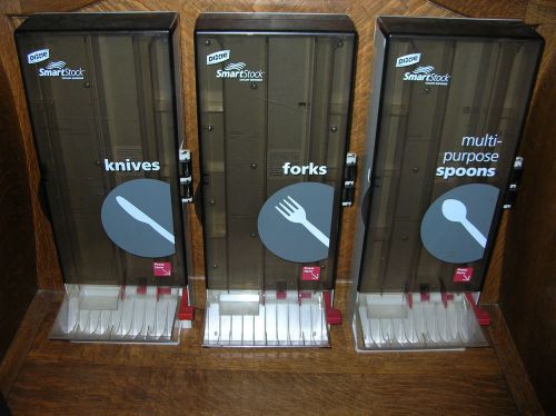 3 pc. dixie smartstock  knife, fork &amp; spoon cutlery dispensers for sale