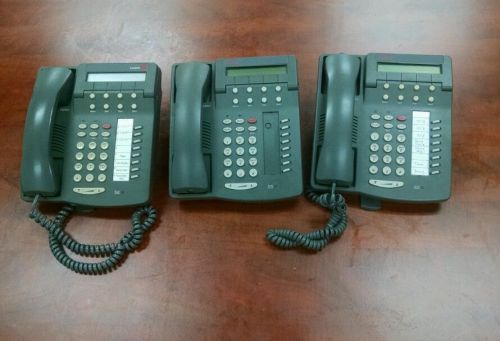 Lot of 3 Used gray Lucent/Avaya 6408D+ phones with handset