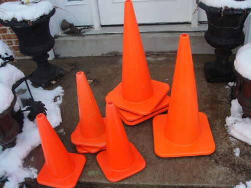 Heavy duty safety 28&#034; x 14&#034; orange traffic safety cone lot 4 10 lbs ea + 5 18&#034; for sale