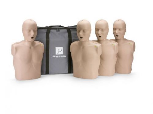 4 pack prestan pro adult medium skin cpr-aed training manikin w/ cpr monitor new for sale