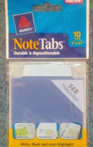 Avery Note Tabs 3&#034; x 3.5&#034; 10 Pack -Rounded Edge- Blue