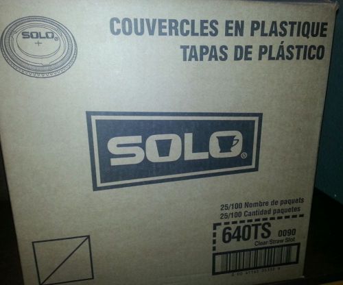 SOLO Brand Plastic Lids with Straw Hole # 640TS 2500 Pcs. Clear NEW!!!