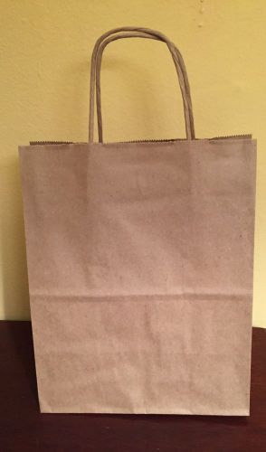 24 NEW Kraft Brown Recycled Paper Shopping Handle Gift Bags 8x5x10 - Made in USA