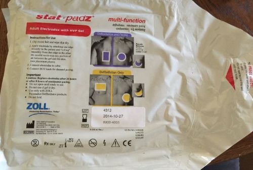 Zoll stat padz multi function adult aed defib pads expire 10/2014 lot of 2 for sale