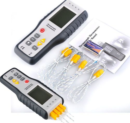 4-channel k-type digital thermocouple thermometers sensor lcd probe+9v battery for sale
