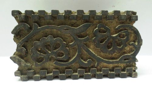 VINTAGE WOOD HAND CARVED TEXTILE PRINTING FABRIC BLOCK STAMP WALLPAPER PRINT 103