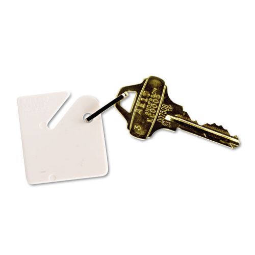 Numbered slotted rack key tags, plastic, 1 1/2 x 1 1/2, white, 20/pack for sale