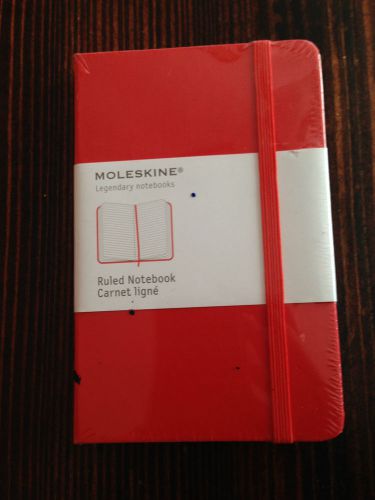 Moleskine Pocket Notebook Red Ruled Hardcover NEW