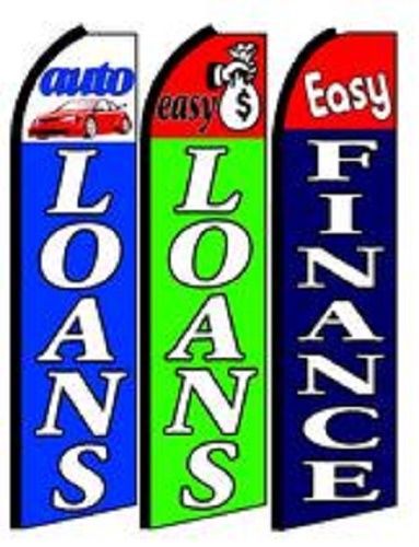 Auto Loan, Easy Finance King Size  Swooper Flag pk of 3 Combo