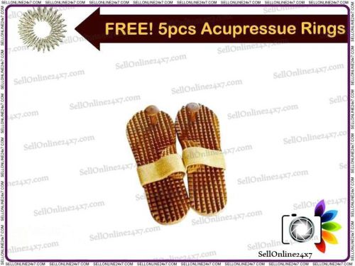 Brand New Acu.Wooden Khadau Sandal Slipper Accupressure Reflexology Foot Message