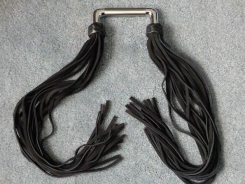 DOUBLE SIDED Leather Flogger Whip 4&#034; METAL HANDLE - Horse Training Tool