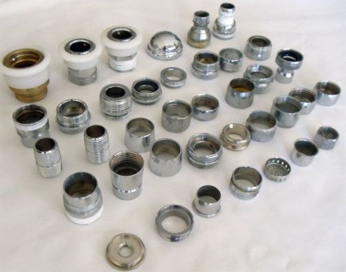 Assorted lot of plumbing parts: washmachine connector, faucet adapters, coupling for sale