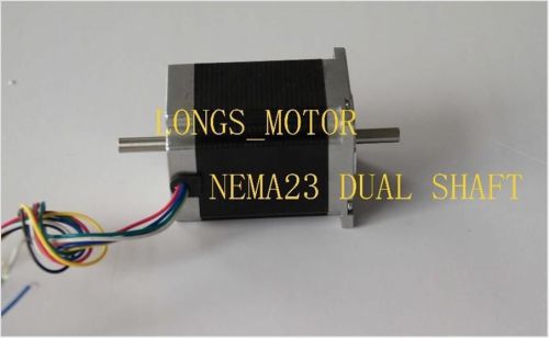 Nema 23 dual shaft stepper motor 270oz.in=1.9nm 3a  4 leads cnc for sale