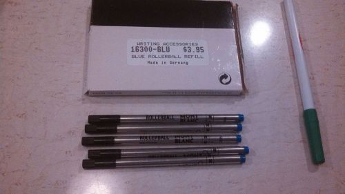 Mont Blanc 5 Lot of Blue Rollerball Refill 16300-BLU