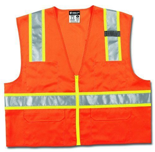 Surveyor solid safety vest, orange, xl for sale