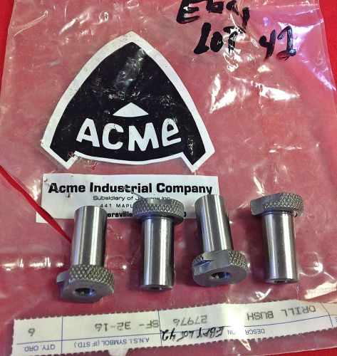 ACME SF-32-16 Slip-Fixed Renewable Drill Bushings 1/4 x 1/2 x 1&#034;  Lot of 4 USA