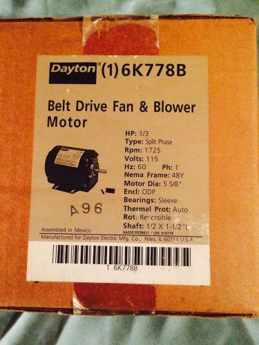 Dayton 6K778B Belt Drive Fan &amp; Blower Moter