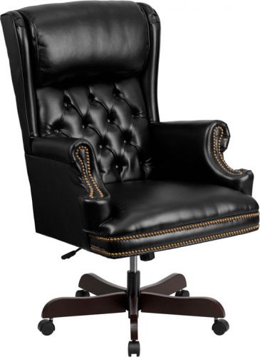 High Back Traditional Black Leather Executive Office Chair (MF-CI-J600-BK-GG)