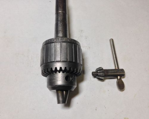 Jacobs11n 0-3/8 bearing super chuck w #32 key and jacobs/morse no2 taper arbor for sale