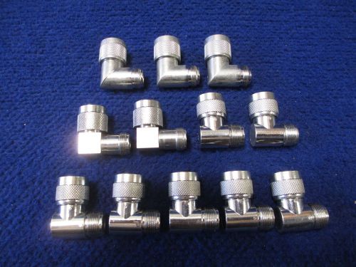 #k344 lot of 12 n-type 90 degree n male to n female rf adapter connector for sale
