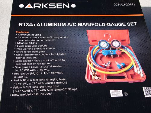 ARKSEN R134A HVAC Manifold Gauge Set A/C Refrigeration AC Freon Manifold Kit