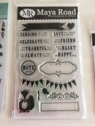 NEW Maya Road Banner Sentiments Stamps HTF Erin Condren Life Planner, Plum Paper