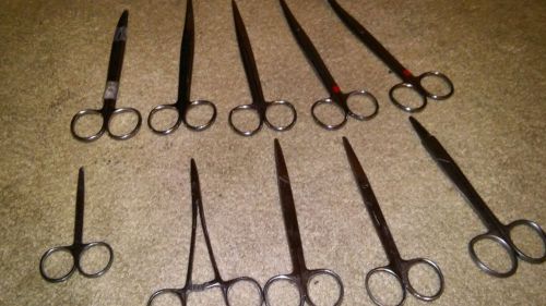 MILTEX SCISSORS MIXED LOT OF 10 STAINLESS