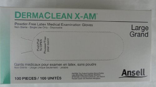 Perry 3183 dermaclean exam gloves size: large 100/bx 1000/cs by ansell for sale