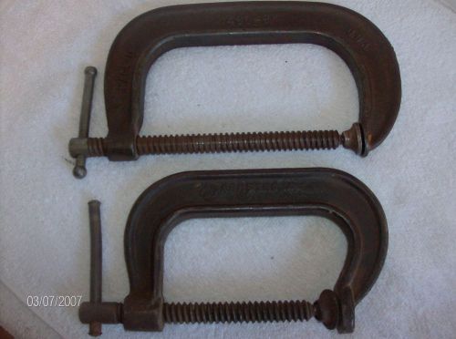 2-  C clamps # 404 armstrong 4&#034; &amp; #1460 adjustable 6&#034; US made good condition