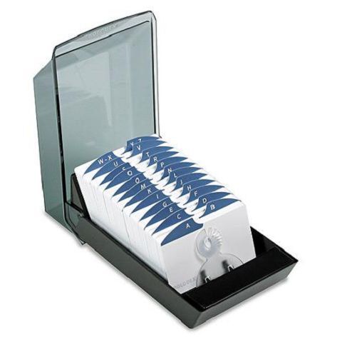 Rolodex covered tray card file, black for sale