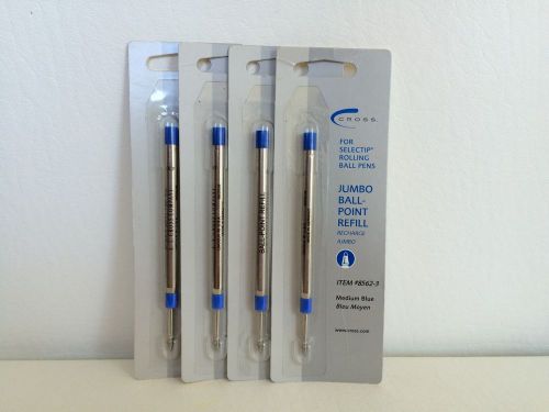 4 CROSS Jumbo Ballpoint Blue Ink Medium Point Pen Refills - New