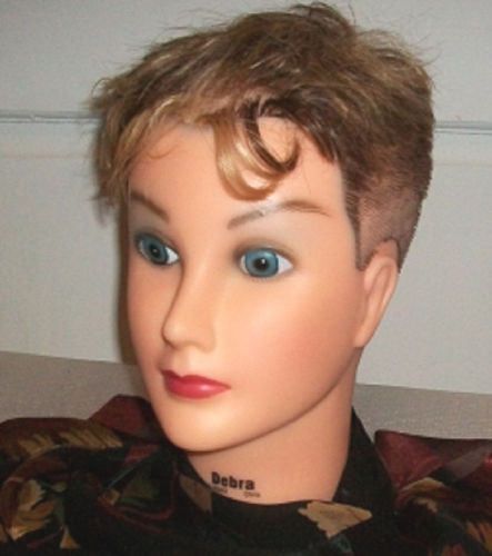 Debra mannequin head highlighted hair, store &amp; style wigs, display hats, wigs ec for sale