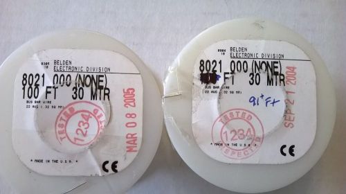 MC524  Lot of  2 Spools Belden #8021 Bus Bar Wire 22 AWG