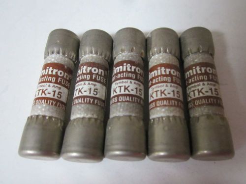 LOT OF 5 COOPER BUSSMANN LIMITRON Fast-Acting Fuse KTK-15 FUSE NEW NO BOX