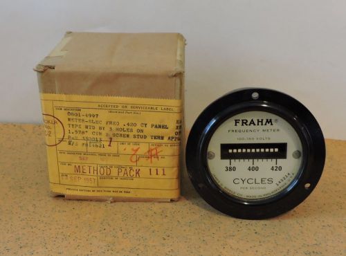 NOS NEW BOX 1957 FRAHM FREQUENCY METER * 380 TO 420 CPS  * 100-150 VOLTS